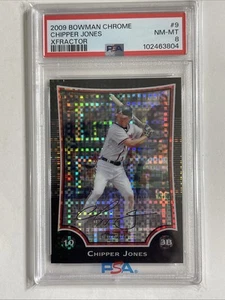 Chipper Jones 2009 Bowman Chrome - #9 X-Fractor /250. Atlanta Braves. - Picture 1 of 5