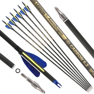 30" Pure Carbon Arrow Natural Feather Archery Recurve Compound Bow Hunting Shoot - Picture 1 of 8