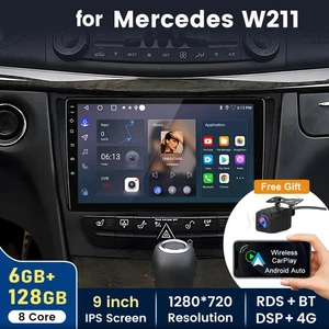 Camera 6+128GB Android Car Stereo Radio For Mercedes Benz W211 E CLS GPS CarPlay - Picture 1 of 19