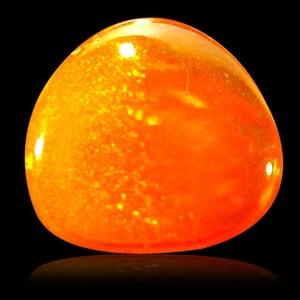 1.23 ct Superior Fancy Cabochon (9 x 8 mm) Flashing Multicolor Orange Fire Opal - Picture 1 of 1