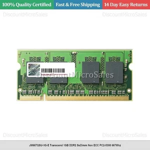 JM667QSU-1G-E Transcend 1GB DDR2 SoDimm Non ECC PC2-5300 667Mhz - Picture 1 of 1