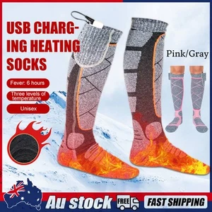 Winter Electric Heated Socks Boot Feet Warmer USB Rechargable Battery Warm Sock - Picture 1 of 13