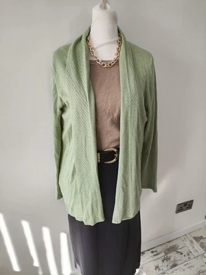 M&S Classic Womens Long Cardigan Size 16 Green Open Casual Long Sleeve Knit  - Image 1 of 4