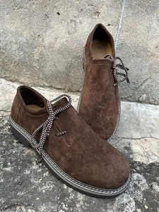 Herren Neu Handgefertigt Braun Leder Traditionell Bayrisch Oktoberfest Schuhe Österreich - Bild 1 von 4