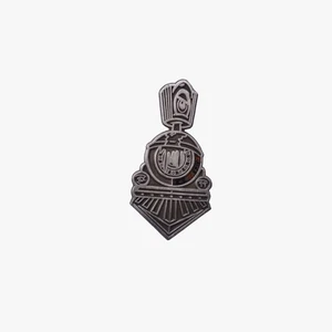 UmbrellaHeights Black Gray Round Rock Graphic Pin - Picture 1 of 2