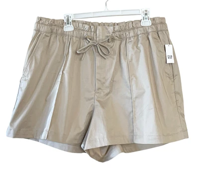 "Pantalones cortos utilitarios GAP para mujer talla XL caqui tostado con cordón cintura 38"" nuevos con etiquetas" Foto 1 de 4