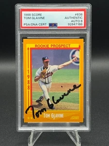 1988 Score Tom Glavine #638, PSA Authenic / Auto 10, PSA / DNA Certified - Picture 1 of 4
