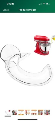 Kitchenaid Pouring Shield for 4.5-5QT Mixer Bowl - Splatter Guard Attachment  HG - Image 1 of 4