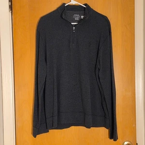 Polo Ralph Lauren 1/4 Zip Strickpullover Herren L schwarz Fischgrät Baumwollmischung - Bild 1 von 14