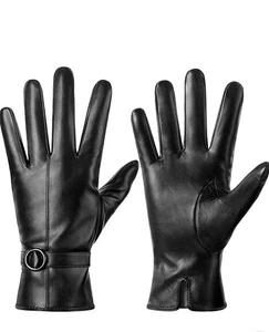 Damen Winter Leder Handschuhe Touchscreen SMS Warm Autofahren Lammfell Handschuhe.M - Bild 1 von 6