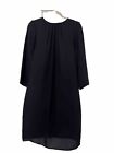 Jolie By Edward Spiers Navy Blue Dress, Size L, Made In Italy, Chiffon