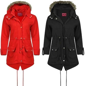TOTALMENTE NUEVO SEÑORA SEÑORA ABRIGO DE LANA DE LONA INVIERNO CON CAPUCHA CHAQUETA PALANCA TALLAS GRANDES - Imagen 1 de 8