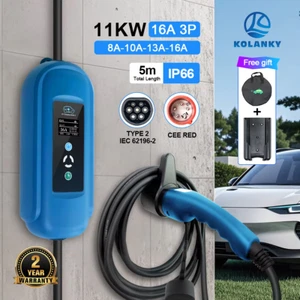 11KW 3 Phase Box Ladekabel EV-Ladegerät Schaltbar16A 5M Schaltbar Type2 Tragbare - Bild 1 von 6