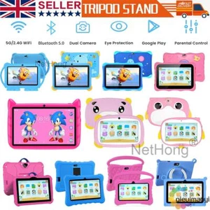 Kids Tablet 7" Android 7/9, 4GB+64GB Storage, Large Battery, Bluetooth, 5G WIFI - Picture 1 of 62