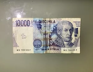 Italy 10000 Lire 1984 Circulated - Taped Tear - Picture 1 of 2