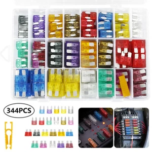 344pcs Assorted Car Fuse Mini Blade Fuses Set Auto Truck Assortment Kits ATM APM - Picture 1 of 11