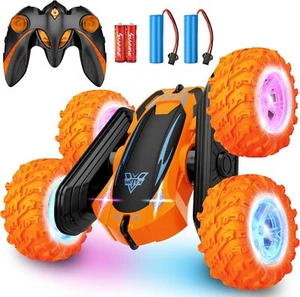 2.4GHz RC Stunt Car, 360° Rolling, LED, 4WD Off-Road Toy for 3-12 Boys (Orange) - Picture 1 of 7