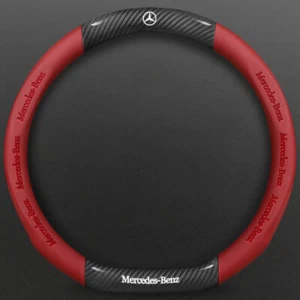 For Mercedes-Benz Red D-Shape 15" Steering Wheel Cover Universal Car Accessories - Picture 1 of 3