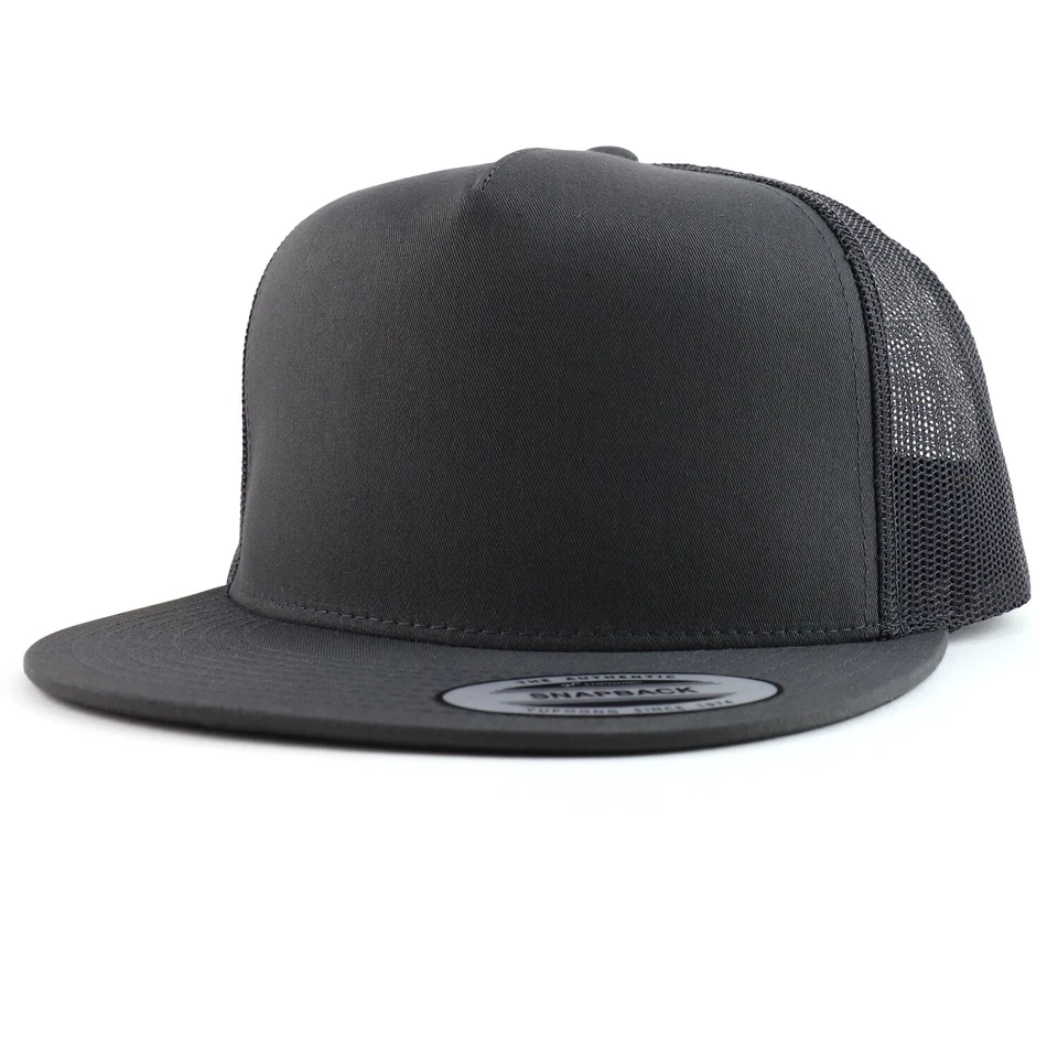 Flexfit Oversize XXL Structured Blank 5 Panel Flatbill Snapback Mesh Cap - Image 1 of 1