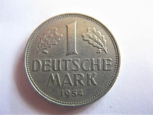 1954F German Federal Republic 1 Deutsche Mark KM# 110 RARE Date/mint! - Picture 1 of 2