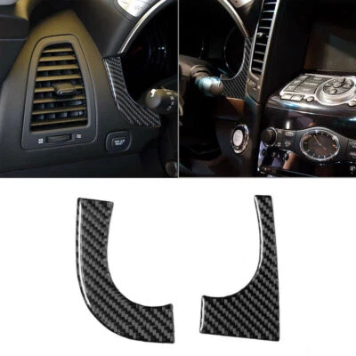 Para Infiniti FX35/37/50 QX70 Fibra de Carbono Velocímetro Acento Debajo Cubierta Borde 2* Foto 1 de 4
