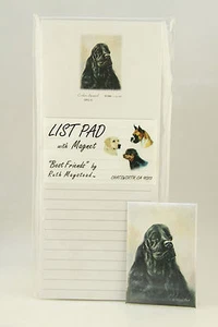 COCKER SPANIEL BLACK~ MAGNETIC LIST PAD & MATCHING  REFRIGERATOR MAGNET - Picture 1 of 3