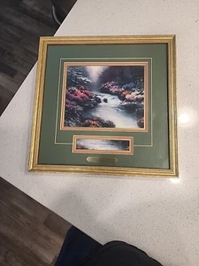 Vintage Framed 1996 Beside Still Waters Accent Print by Thomas Kinkade COA - Picture 1 of 5