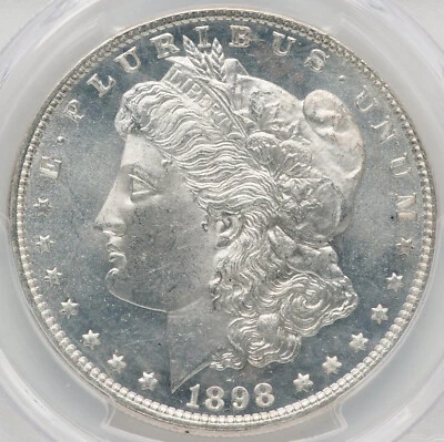 Morgan Silver Dollar 1898 PCGS MS-64 Proof-Like! Attractive Blast White! - Image 1 of 4