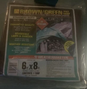 DIZE Brown/green poly tarp stand. duty 6’ x 8’ weather resistant/Reinforced - Picture 1 of 2