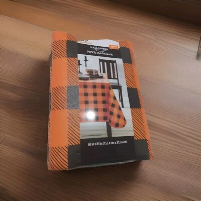 Harvest Peva Rectangle Tablecloth 60" X 84" Halloween Thanksgiving Fall Floral - Image 1 of 4