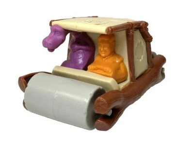Contenedor de caramelos de coche de juguete Flintmobile Flinstones 1993 Fred & Dino Foto 1 de 4