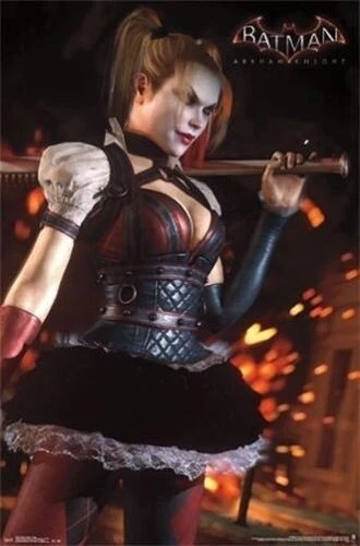 BATMAN ARKHAM KNIGHT ~ HARLEY QUINN ~ 22x34 Video Game Poster ~ Wanna Play? - Image 1 of 1