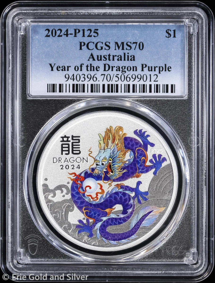 2024 PCGS MS-70　ドラゴン銀貨　2オンス 2024 PCGS MS-70 ドラゴン銀貨 2オンス 2024 PCGS MS-70 ドラゴン銀貨