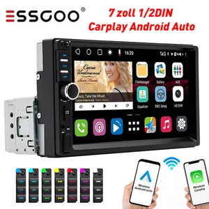 1DIN Autoradio Carplay Touchscreen Bildschirm Bluetooth USB SD MP5 Player Radio - Bild 1 von 15