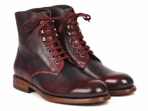 Botas de cuero para hombre Paul Parkman Burdeos y azul marino (824BRD65) - Imagen 1 de 6