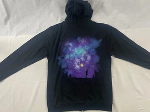 Tultex Womens Black Long Sleeve Cotton/Poly Full Zip Hoodie Size Large Logo EUC - Picture 1 of 9