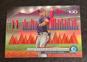 WALKER JENKINS 2024 Bowman Chrome Top 100 #BTP-11 Minnesota Twins Rookie RC - Picture 1 of 2