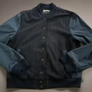UNDER ARMOUR Sportswear UAS LETTERMAN BLACK Bomber JACKET Womens S/M(SEE PIC) C6 - Picture 1 of 7