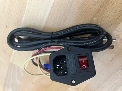 Assembled Power Socket with Fuse 60cm wires Switch 3 Pin IEC320 + Cord - Image 1 of 4
