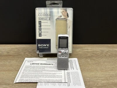 Sony ICD-BX800 2 GB Flash Memory Digital Voice Recorder (Silver) - Image 1 of 4