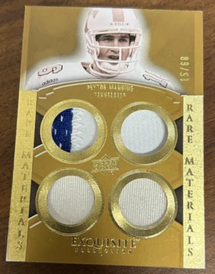 2010 Exquisite Peyton Manning Rare Materials Quad Patch Thick - Image 1 of 3