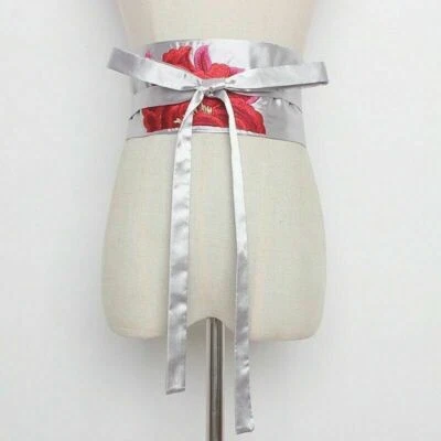 Mujeres Vestido Cinturón Kimono Japonés Ancho Obi Yukata Cintura Satinado Bordado Foto 1 de 4