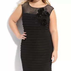 ADRIANNA PAPELL Embellished BLACK SIZE 8 #241 NWT - Picture 1 of 2