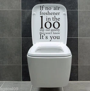 IF NO AIR ..TOILET BATHROOM WALL QUOTE VINYL DECOR STICKER DECAL STENCIL GRAPHIC - Picture 1 of 4