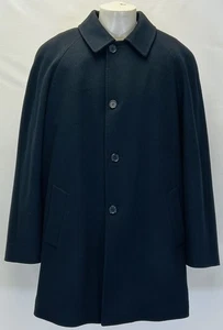 VALENTE Splendid Cashmere Mix Italian Designer Men's Black Coat Jacket SZ 48 R - Picture 1 of 7