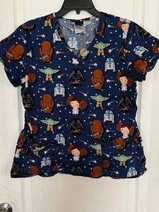 Star Wars Damen Top groß blau Baumwolle V-Ausschnitt Charakter Print - Bild 1 von 4
