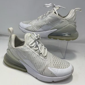 Scarpe Nike Air Max 270 GS donna 8,5 bambini 7 anni bianco argento scarpe da corsa atletica - Foto 1 di 10
