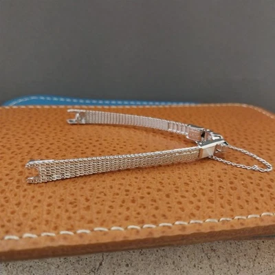 Correa de reloj de cóctel vintage de malla de relleno de oro blanco Champion MCM 60 sin usar para damas Foto 1 de 4