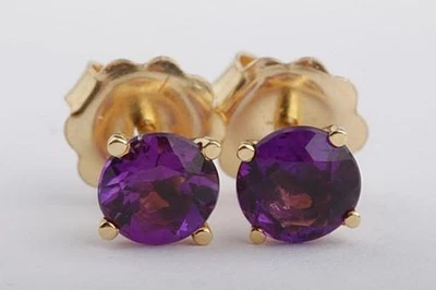 Neu! Ohrringe Amethyste 2,0ct 750 Gelb Gold 18 Karat  # - Bild 1 von 4