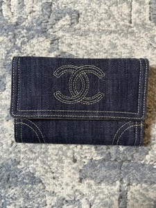 CHANEL Denim & Gold Leather Wallet - NWOT - Picture 1 of 8